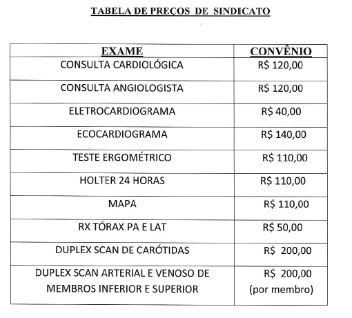 TABELA DE PREÇOS - IGC